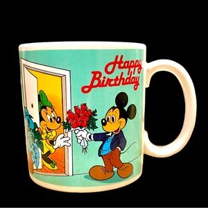 DISNEY 1987 Mickey & Minnie Happy Birthday Mug Like New Condition